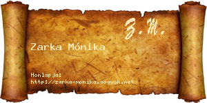 Zarka Mónika névjegykártya